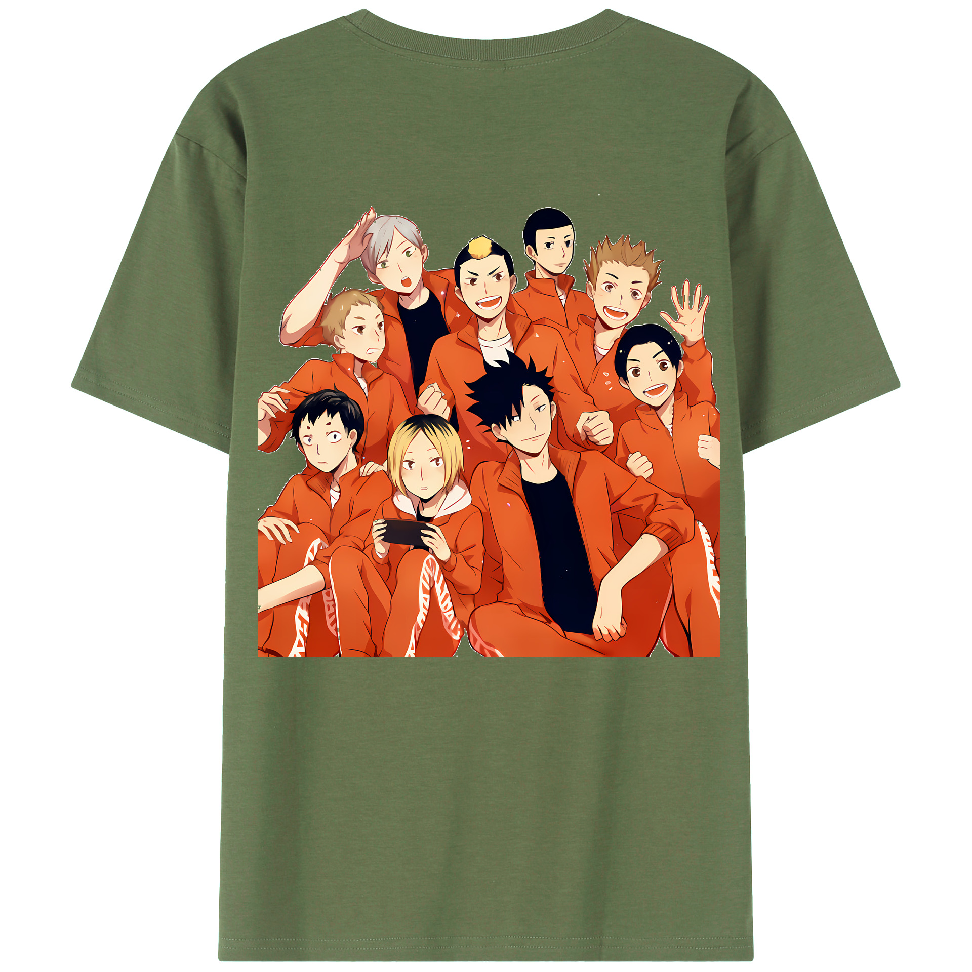 （画像用） ハイキュー!! Haikyu!! 綿100％ メンズ半袖Tシャツ（バックプリント） 通気性